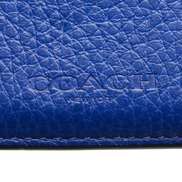 コーチ カードケース コインケース ブルー レザー レディース COACH 【中古】
