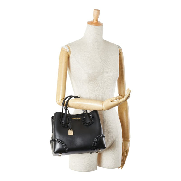 マイケルコース フリル ハンドバッグ ブラック レザー レディース Michael Kors 【中古】