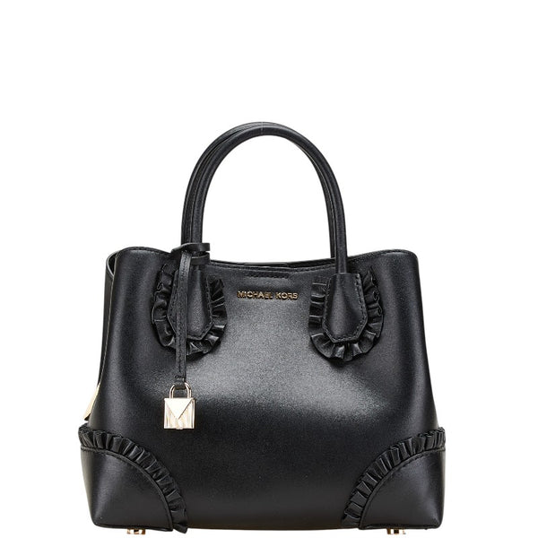 マイケルコース フリル ハンドバッグ ブラック レザー レディース Michael Kors 【中古】