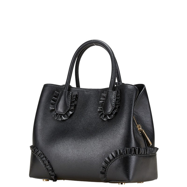 マイケルコース フリル ハンドバッグ ブラック レザー レディース Michael Kors 【中古】