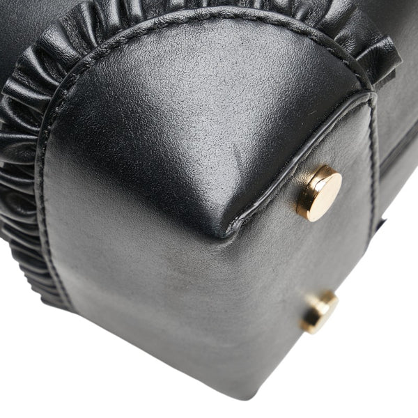 マイケルコース フリル ハンドバッグ ブラック レザー レディース Michael Kors 【中古】