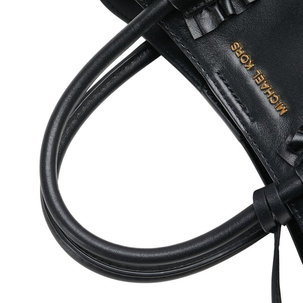 マイケルコース フリル ハンドバッグ ブラック レザー レディース Michael Kors 【中古】