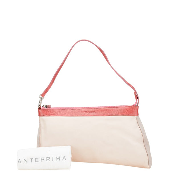 アンテプリマ ロゴ ショルダーバッグ ベージュ ピンク レザー レディース ANTEPRIMA 【中古】