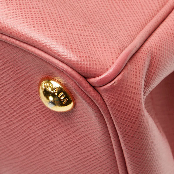 プラダ 三角ロゴプレート ガレリア ハンドバッグ ショルダーバッグ 2WAY BN1874 ピンク サフィアーノ レザー レディース PRADA 【中古】