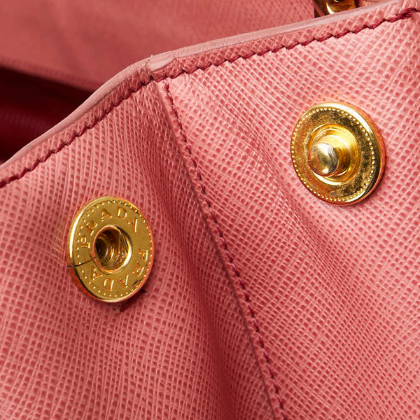 プラダ 三角ロゴプレート ガレリア ハンドバッグ ショルダーバッグ 2WAY BN1874 ピンク サフィアーノ レザー レディース PRADA 【中古】