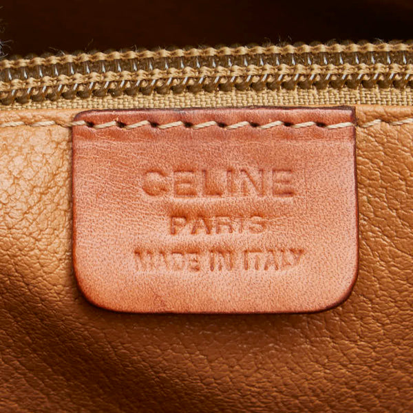 セリーヌ マカダム ハンドバッグ トートバッグ ブラウン PVC レザー レディース CELINE 【中古】