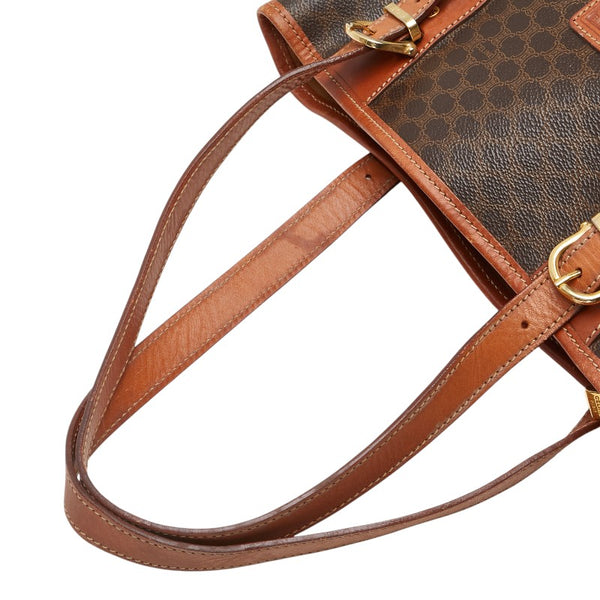 セリーヌ マカダム ハンドバッグ トートバッグ ブラウン PVC レザー レディース CELINE 【中古】