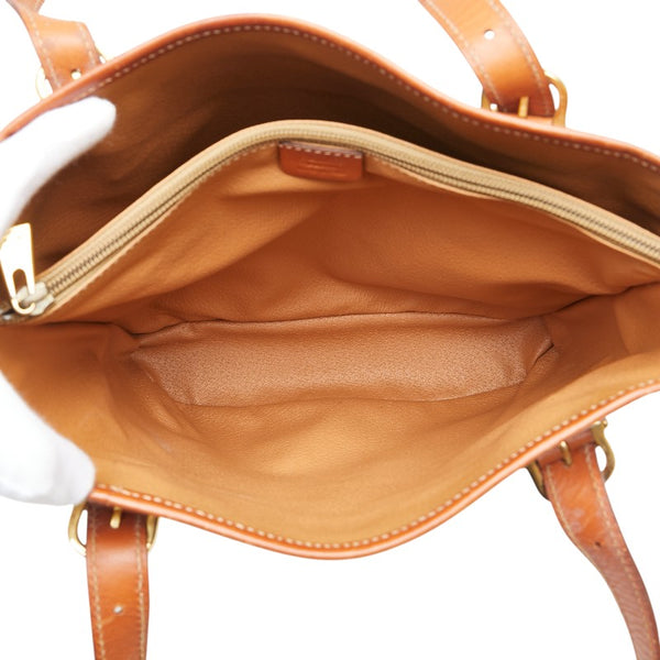 セリーヌ マカダム ハンドバッグ トートバッグ ブラウン PVC レザー レディース CELINE 【中古】