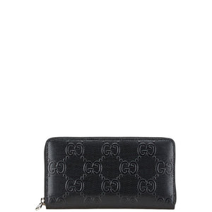 グッチ GGエンボス ジップアラウンド オーガナイザー 長財布 625563 ブラック レザー レディース GUCCI 【中古】