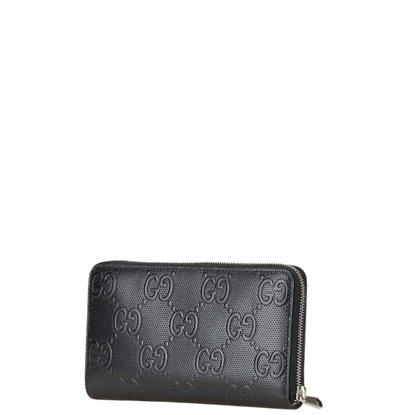 グッチ GGエンボス ジップアラウンド オーガナイザー 長財布 625563 ブラック レザー レディース GUCCI 【中古】