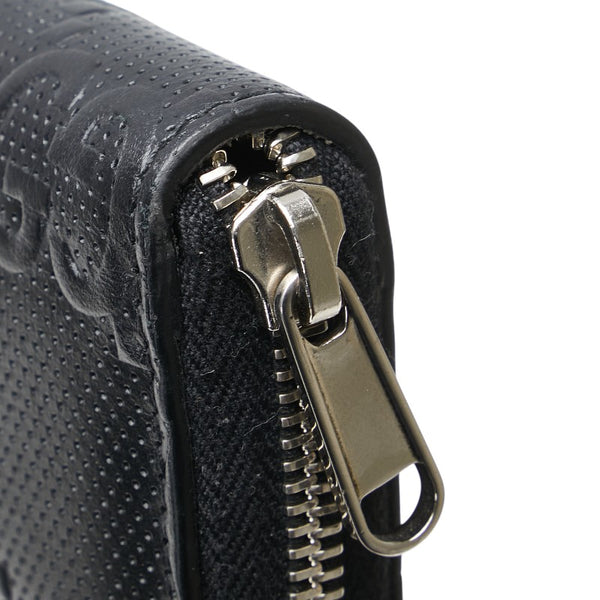 グッチ GGエンボス ジップアラウンド オーガナイザー 長財布 625563 ブラック レザー レディース GUCCI 【中古】