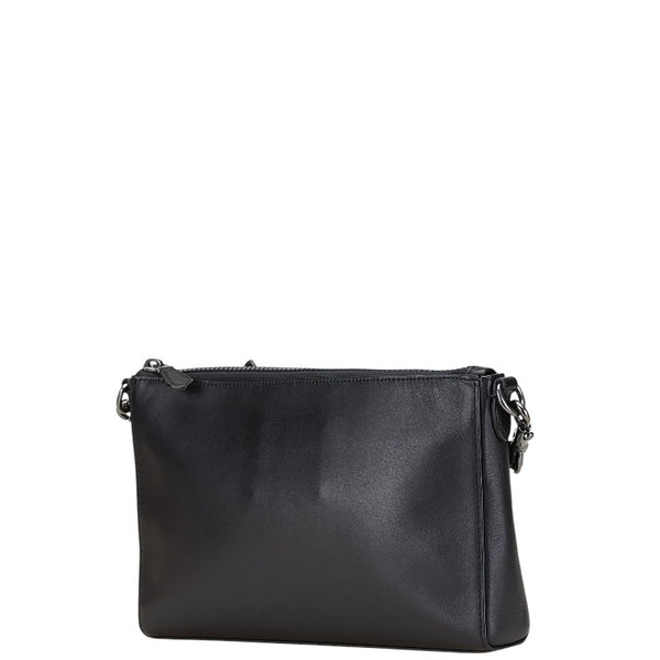 コーチ シグネチャー ホールデン クロスボディ ショルダーバッグ C5598 ブラック グレー PVC レザー レディース COACH 【中古】