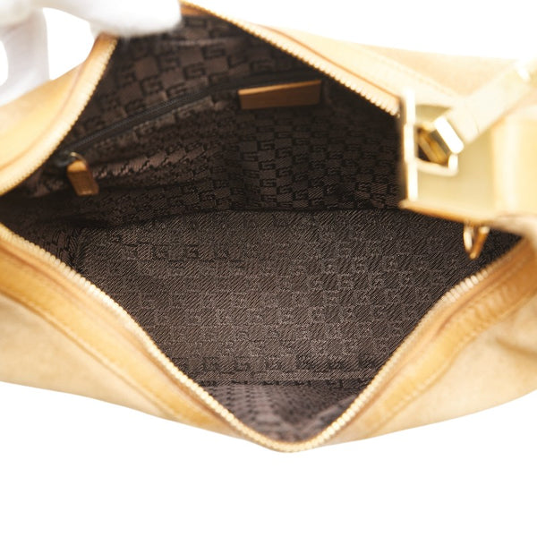 グッチ ワンショルダーバッグ 001 3814 ベージュ レザー スエード レディース GUCCI 【中古】