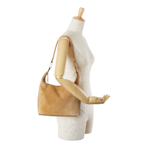 グッチ ワンショルダーバッグ 001 3814 ベージュ レザー スエード レディース GUCCI 【中古】