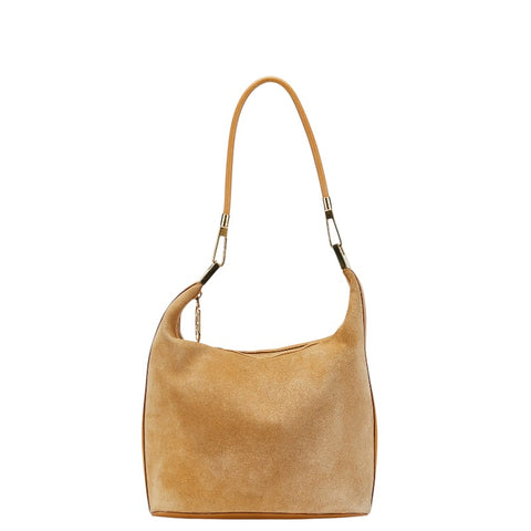 グッチ ワンショルダーバッグ 001 3814 ベージュ レザー スエード レディース GUCCI 【中古】
