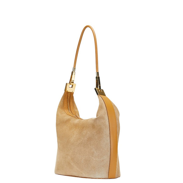 グッチ ワンショルダーバッグ 001 3814 ベージュ レザー スエード レディース GUCCI 【中古】