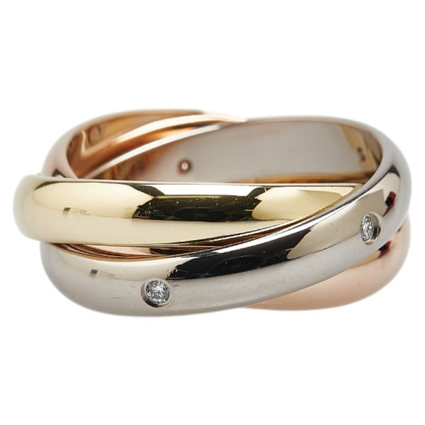 カルティエ トリニティリング 5Pダイヤ リング 指輪 #50 K18YG イエローゴールド K18WG ホワイトゴールド K18PG ピンクゴールド レディース CARTIER 【中古】