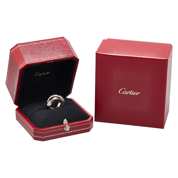 カルティエ トリニティリング 5Pダイヤ リング 指輪 #50 K18YG イエローゴールド K18WG ホワイトゴールド K18PG ピンクゴールド レディース CARTIER 【中古】