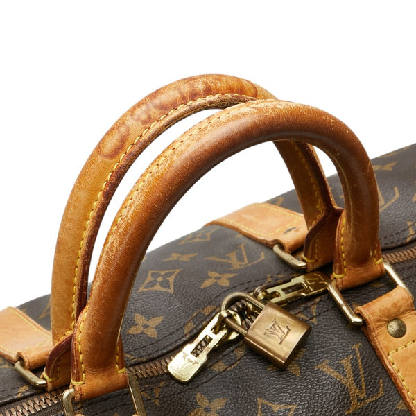 ルイ ヴィトン モノグラム キーポル50 ボストンバッグ ショルダーバッグ M41426 ブラウン PVC レザー レディース LOUIS VUITTON 【中古】