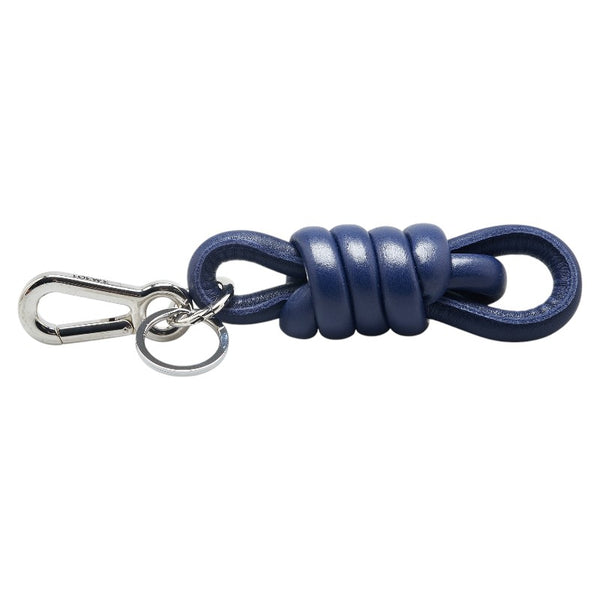 ロエベ ノット チャーム キーリング キーホルダー ネイビー レザー レディース LOEWE 【中古】