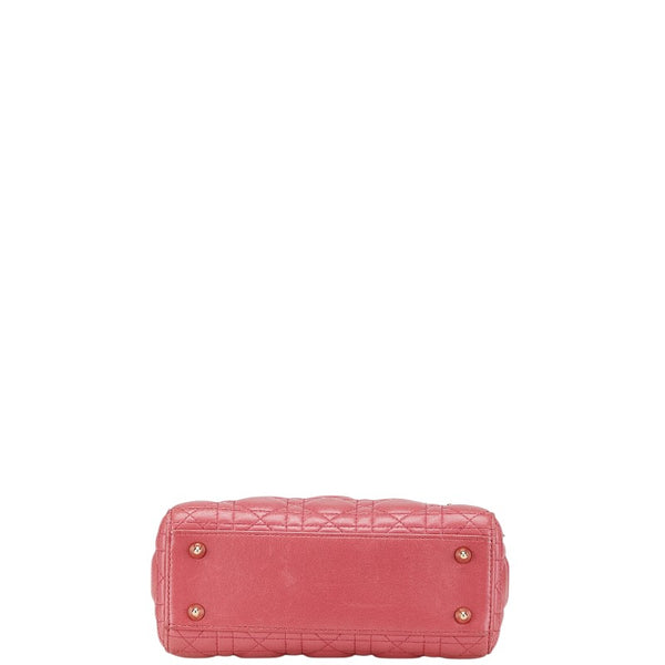 ディオール レディディオール カナージュ ハンドバッグ ショルダーバッグ 2WAY ピンク レザー レディース Dior 【中古】