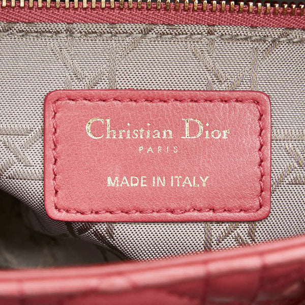 ディオール レディディオール カナージュ ハンドバッグ ショルダーバッグ 2WAY ピンク レザー レディース Dior 【中古】