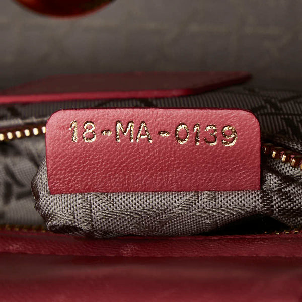 ディオール レディディオール カナージュ ハンドバッグ ショルダーバッグ 2WAY ピンク レザー レディース Dior 【中古】
