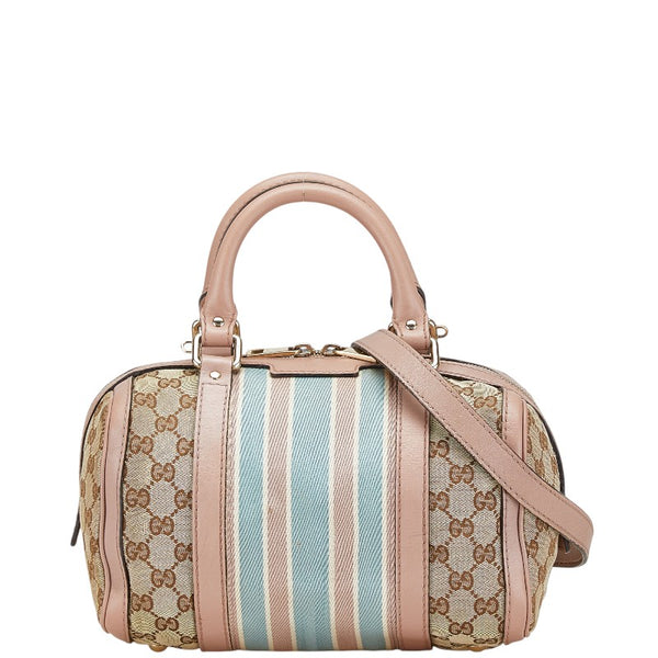グッチ GGキャンバス ハンドバッグ ショルダーバッグ 2WAY 269876 ベージュ ピンク キャンバス レザー レディース GUCCI 【中古】