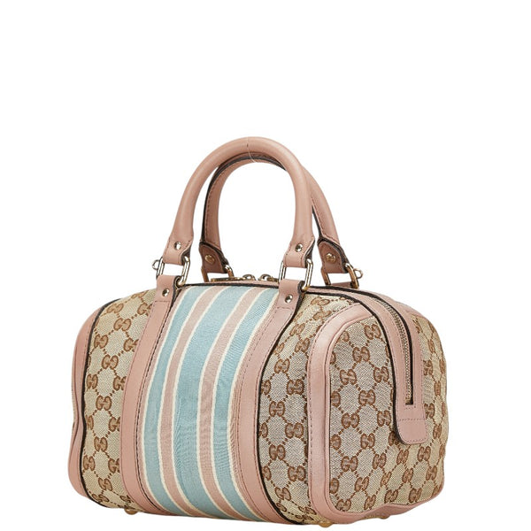 グッチ GGキャンバス ハンドバッグ ショルダーバッグ 2WAY 269876 ベージュ ピンク キャンバス レザー レディース GUCCI 【中古】