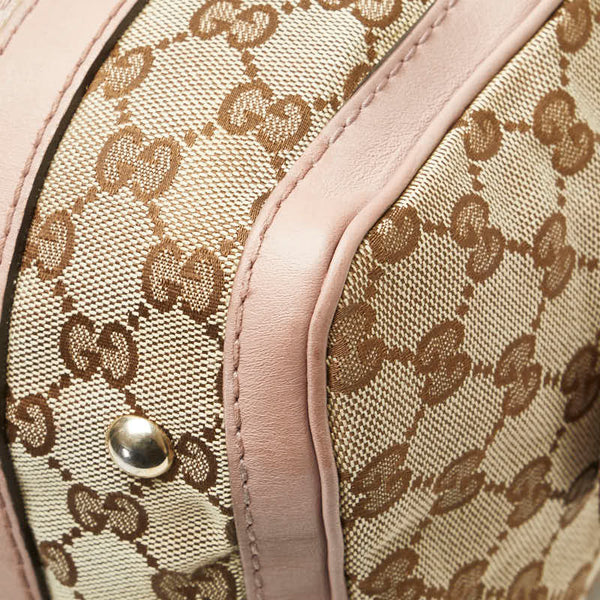 グッチ GGキャンバス ハンドバッグ ショルダーバッグ 2WAY 269876 ベージュ ピンク キャンバス レザー レディース GUCCI 【中古】