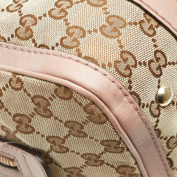 グッチ GGキャンバス ハンドバッグ ショルダーバッグ 2WAY 269876 ベージュ ピンク キャンバス レザー レディース GUCCI 【中古】