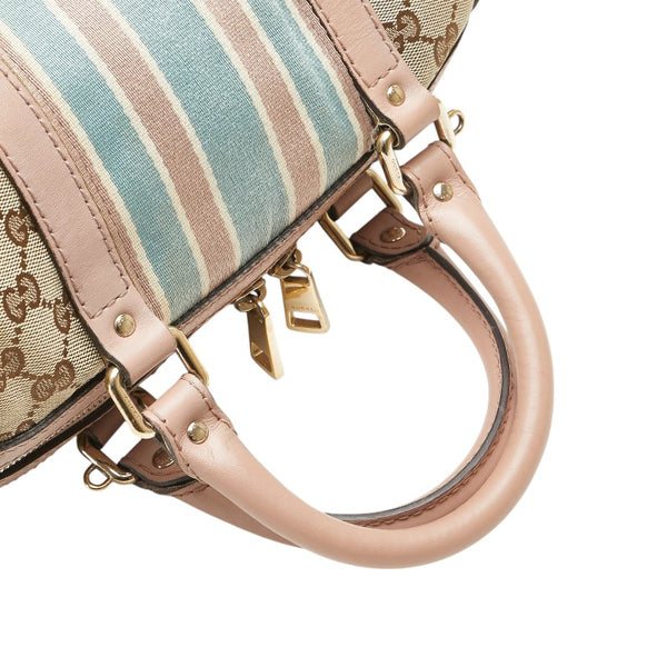 グッチ GGキャンバス ハンドバッグ ショルダーバッグ 2WAY 269876 ベージュ ピンク キャンバス レザー レディース GUCCI 【中古】