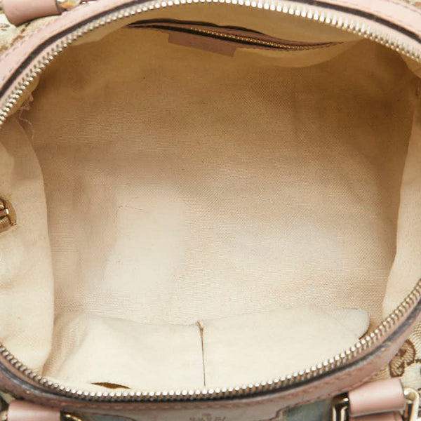 グッチ GGキャンバス ハンドバッグ ショルダーバッグ 2WAY 269876 ベージュ ピンク キャンバス レザー レディース GUCCI 【中古】