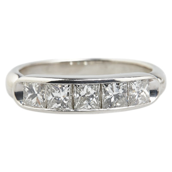 Pt900 プラチナ ダイヤ1.07ct 一文字 リング 指輪 レディース 10.5号 【中古】