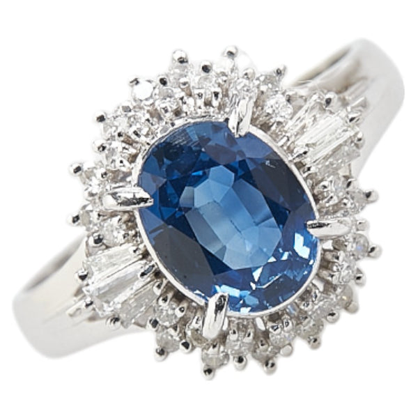 Pt900 プラチナ サファイア1.77ct ダイヤ0.32ct リング 指輪 レディース 12号 【中古】