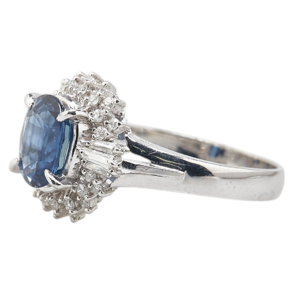 Pt900 プラチナ サファイア1.77ct ダイヤ0.32ct リング 指輪 レディース 12号 【中古】