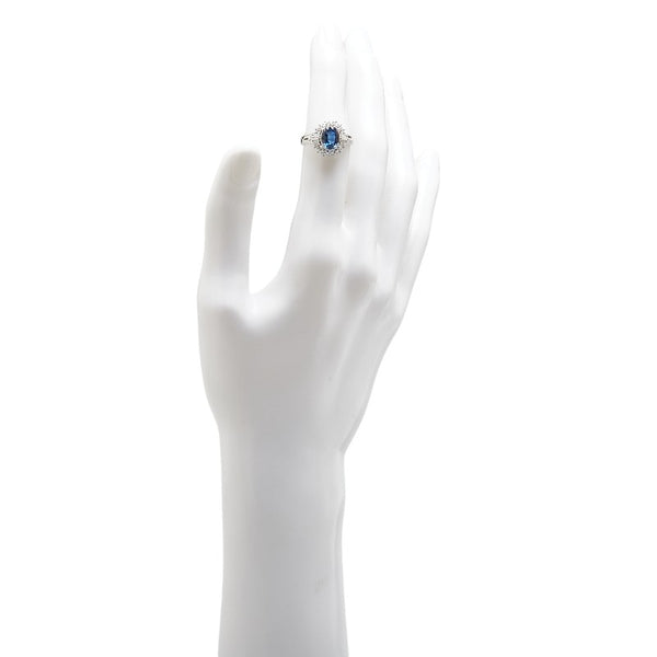 Pt900 プラチナ サファイア1.77ct ダイヤ0.32ct リング 指輪 レディース 12号 【中古】
