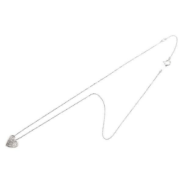 ヴァンドーム K18WG ホワイトゴールド ダイヤ0.22ct ハート モチーフ ネックレス レディース VANDOME 【中古】