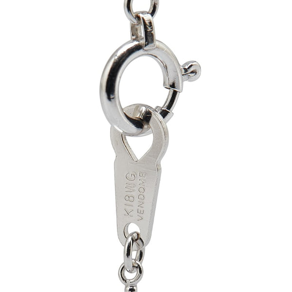 ヴァンドーム K18WG ホワイトゴールド ダイヤ0.22ct ハート モチーフ ネックレス レディース VANDOME 【中古】