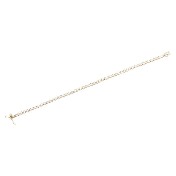 K18YG イエローゴールド ダイヤ1.40ct テニス チェーン ブレスレット レディース 【中古】
