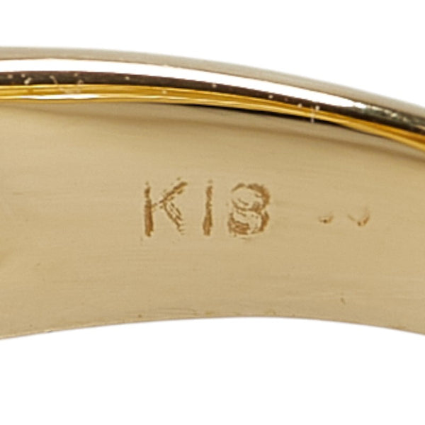 K18YG イエローゴールド ダイヤ0.23ct リング 指輪 レディース 11.5号 【中古】