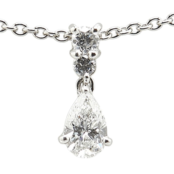 スタージュエリー Pt950 プラチナ ダイヤ0.20ct ティアドロップ 雫 モチーフ ネックレス レディース STAR JEWELRY 【中古】