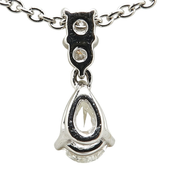 スタージュエリー Pt950 プラチナ ダイヤ0.20ct ティアドロップ 雫 モチーフ ネックレス レディース STAR JEWELRY 【中古】