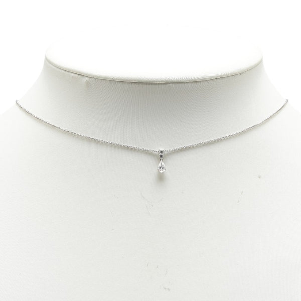 スタージュエリー Pt950 プラチナ ダイヤ0.20ct ティアドロップ 雫 モチーフ ネックレス レディース STAR JEWELRY 【中古】