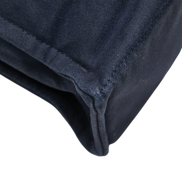 エルメス フールトゥMM ハンドバッグ トートバッグ ネイビー ブラウン キャンバス レディース HERMES 【中古】