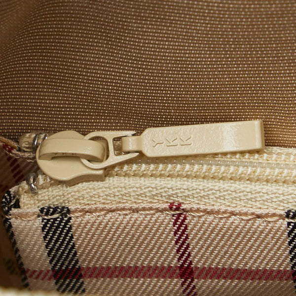 バーバリー ノバチェック ハンドバッグ アイボリー ベージュ レザー レディース BURBERRY 【中古】