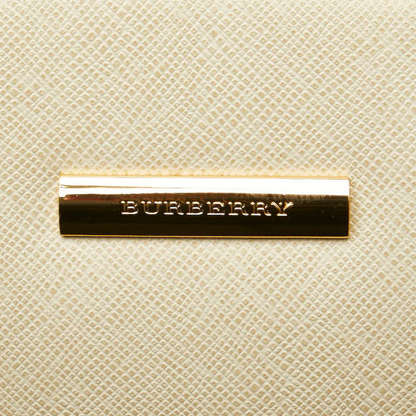 バーバリー ノバチェック ハンドバッグ アイボリー ベージュ レザー レディース BURBERRY 【中古】