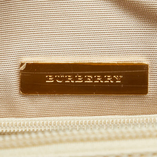 バーバリー ノバチェック ハンドバッグ アイボリー ベージュ レザー レディース BURBERRY 【中古】