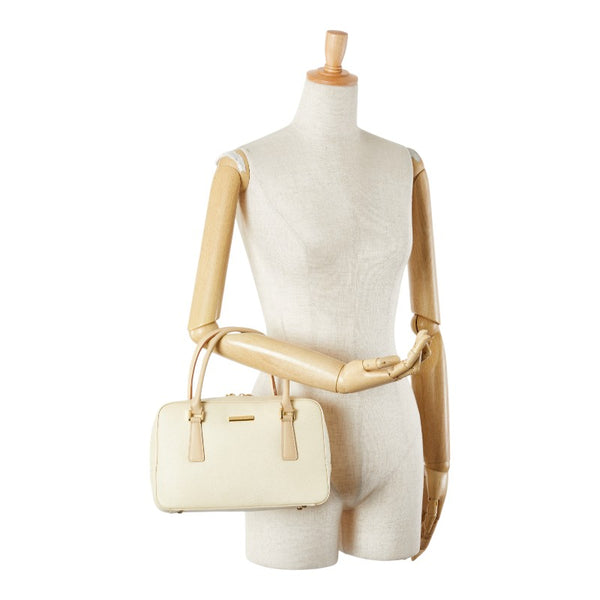 バーバリー ノバチェック ハンドバッグ アイボリー ベージュ レザー レディース BURBERRY 【中古】
