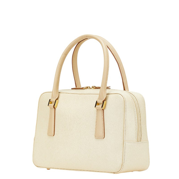 バーバリー ノバチェック ハンドバッグ アイボリー ベージュ レザー レディース BURBERRY 【中古】
